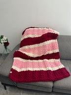 Couverture plaid  Laine rosée Gilberte créations