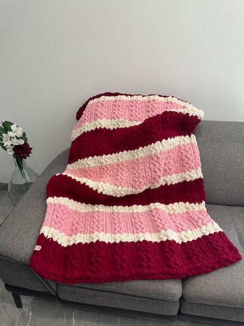 Couverture plaid  Laine rosée Gilberte créations