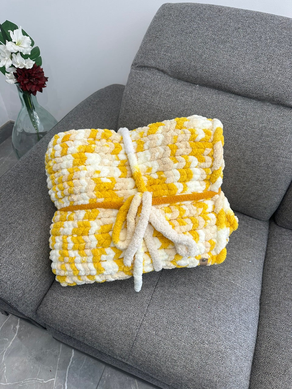 Couverture plaid Eclat doré Gilberte créations