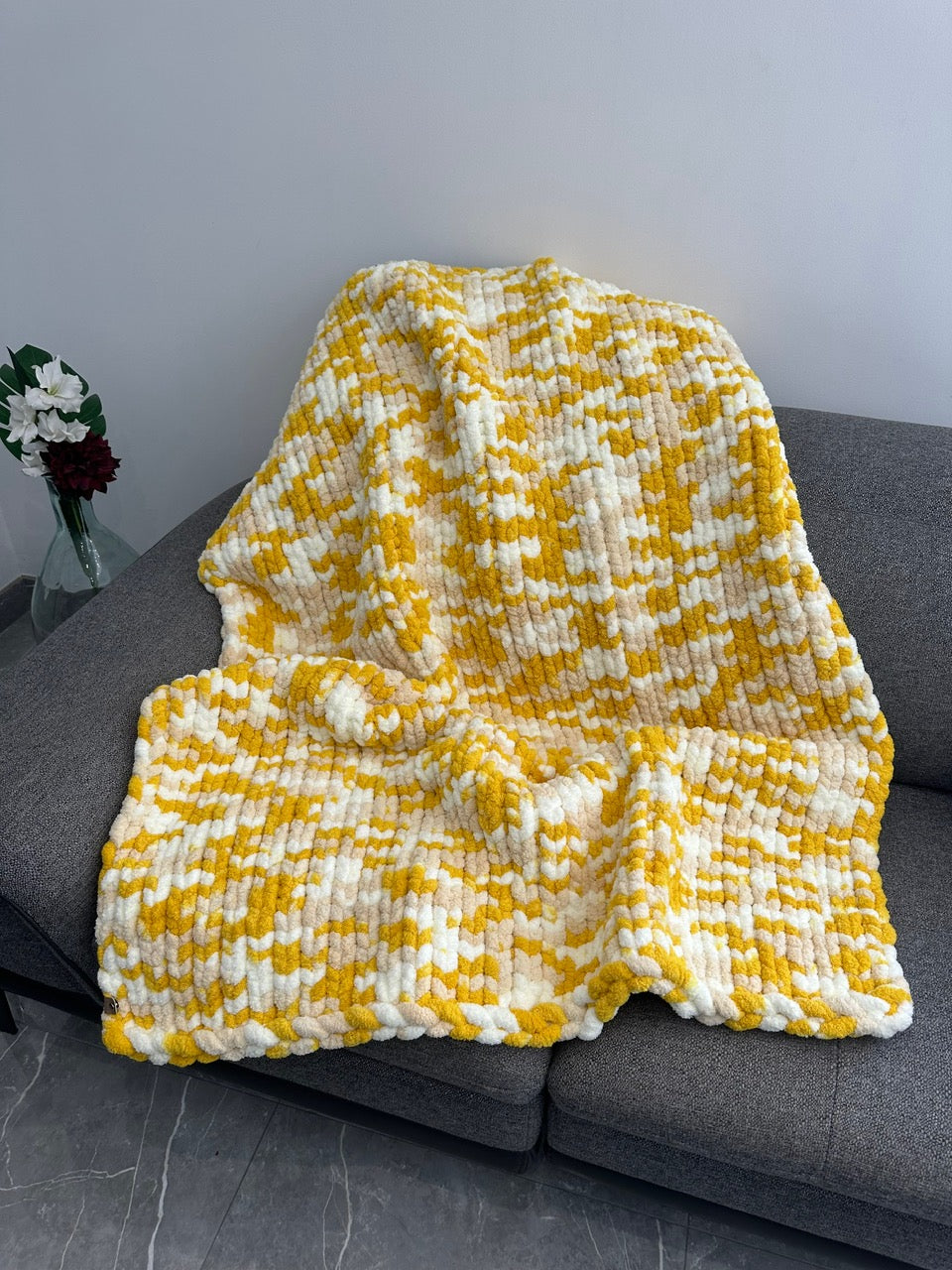 Couverture plaid Eclat doré Gilberte créations